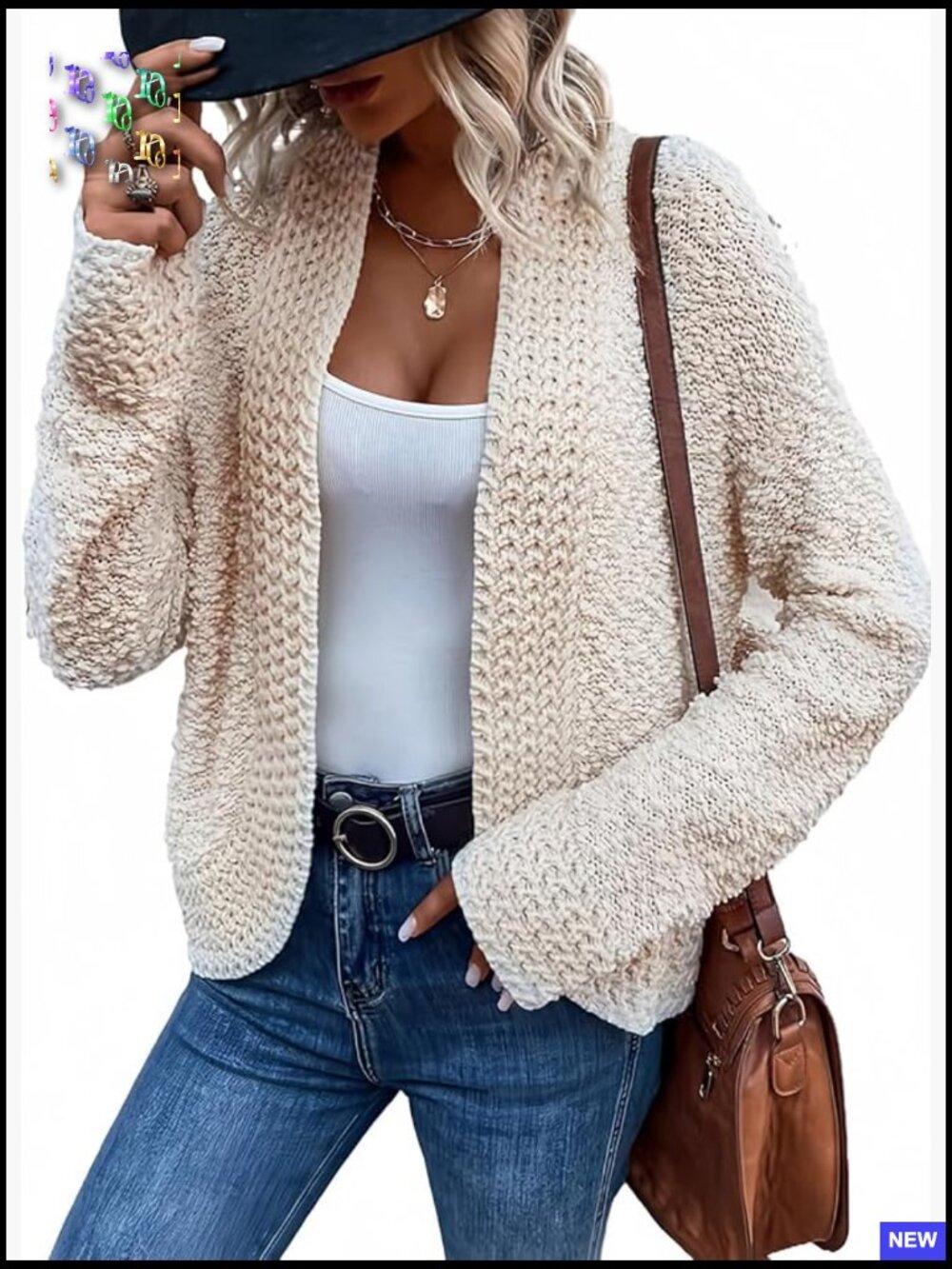Chunky Knit Cardigan Open Front Cozy Oversized Sweater Coat Y2K Chic